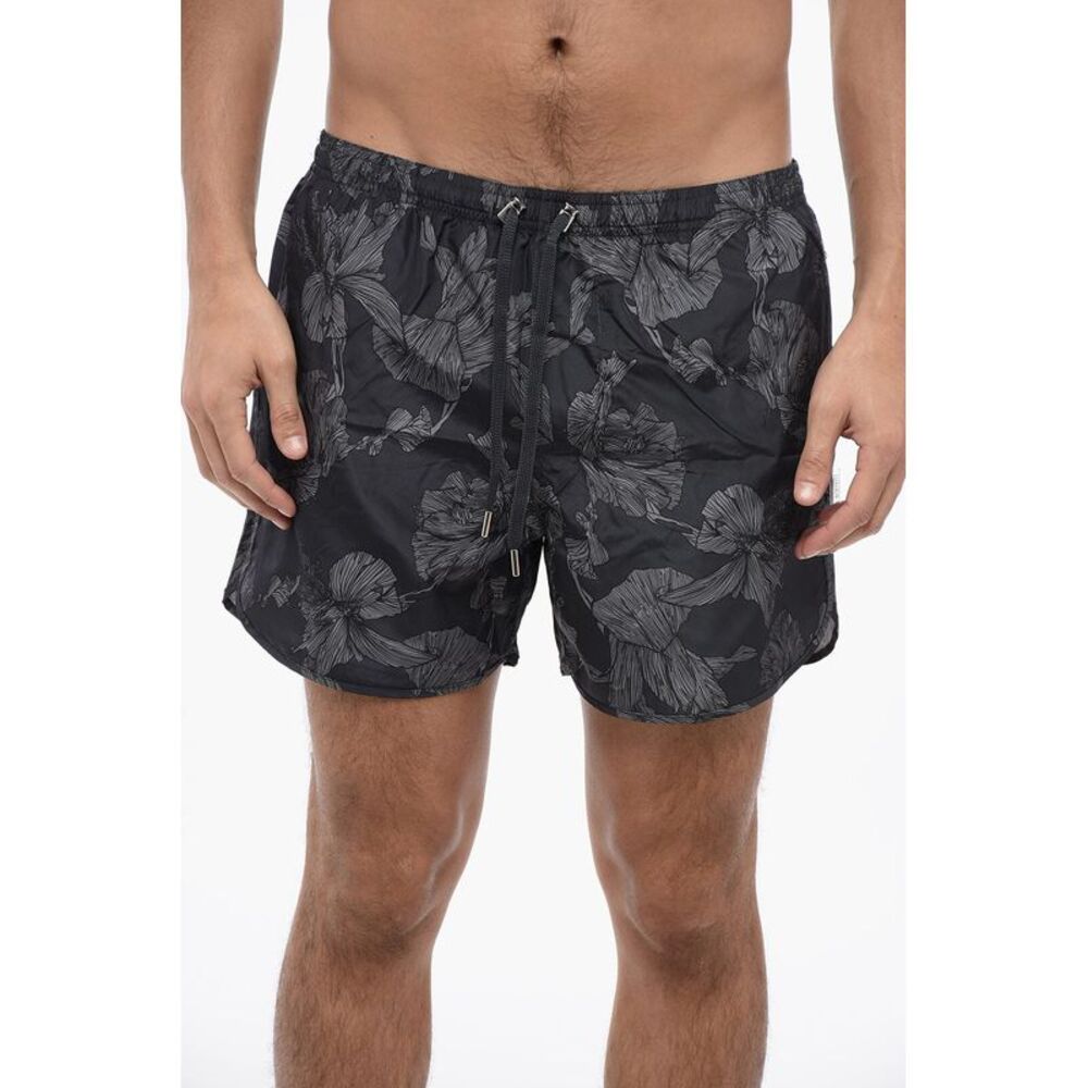 Nylon Boxer Swim Trunks BOLD FLOWERS